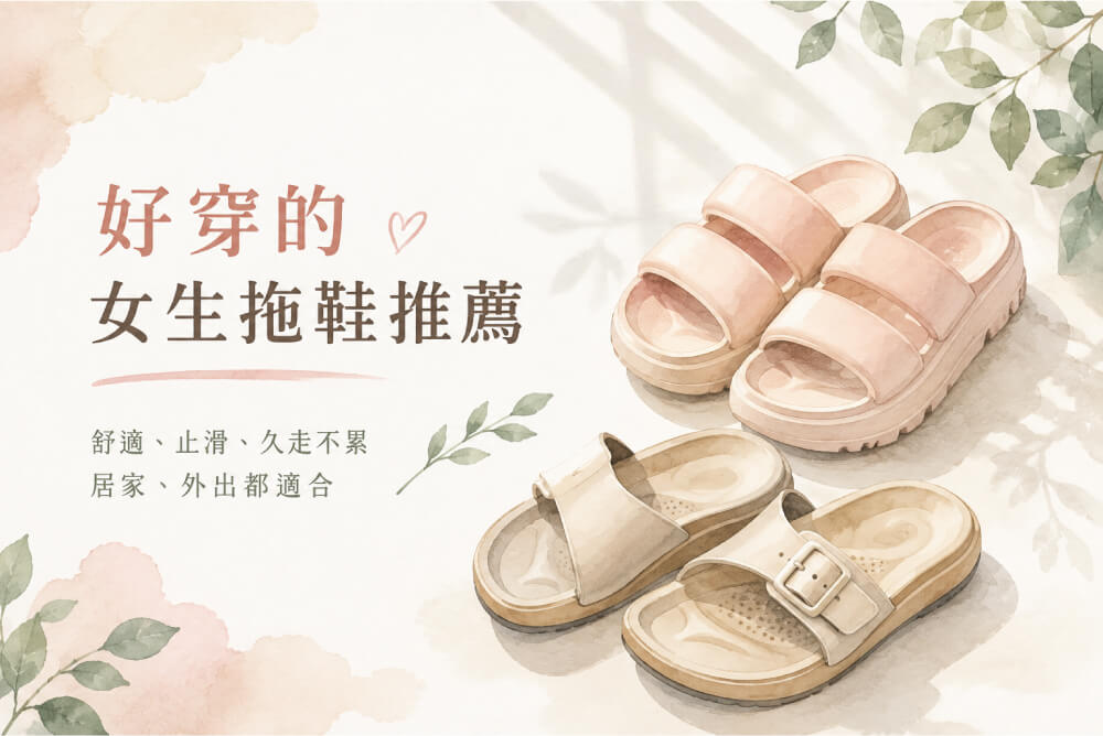 好穿的女生拖鞋推薦，室內拖與外出拖多款並排