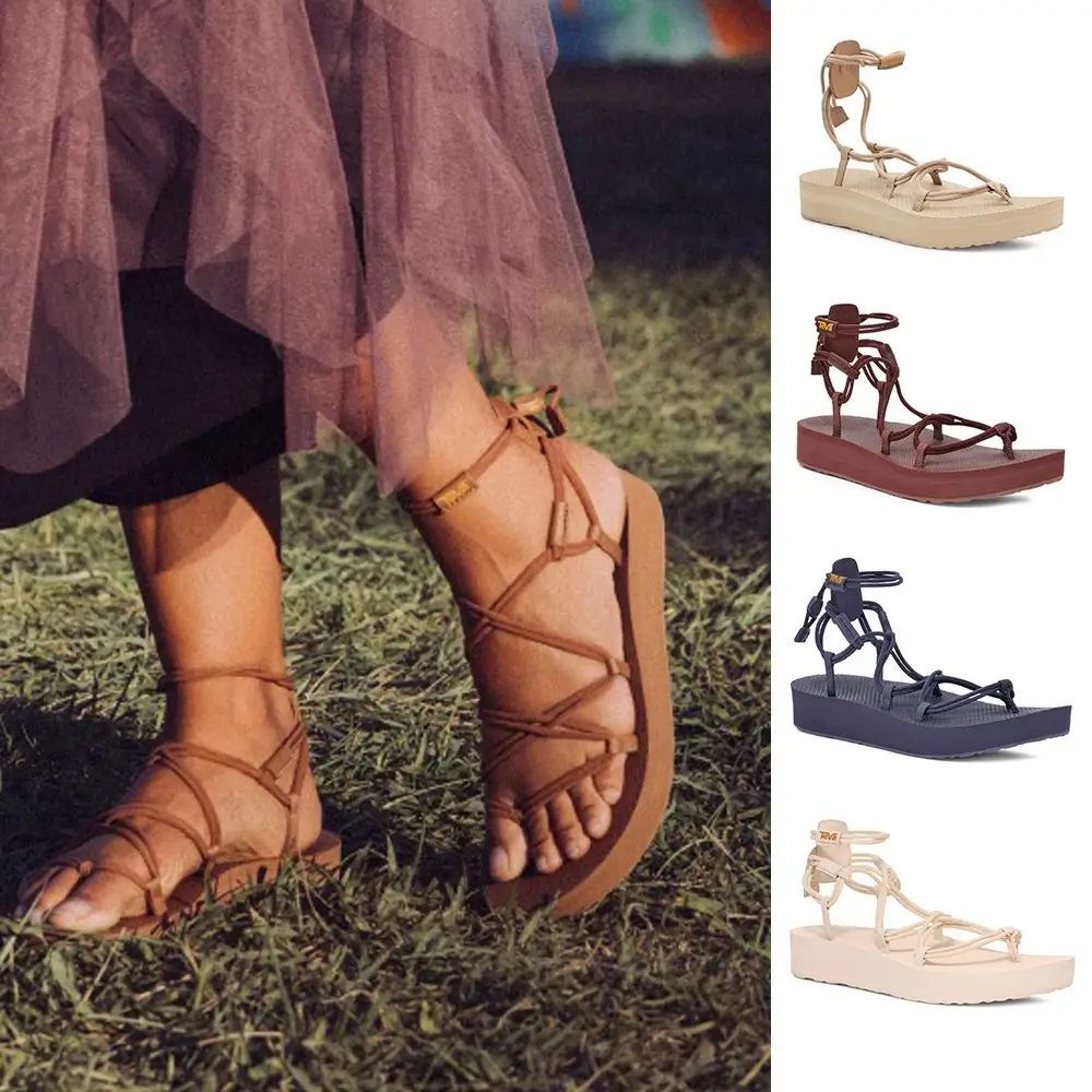 TEVA Midform Infinity羅馬織帶中厚底涼鞋，奶茶色、蘭姆紅、皇冠藍、椰白色四色