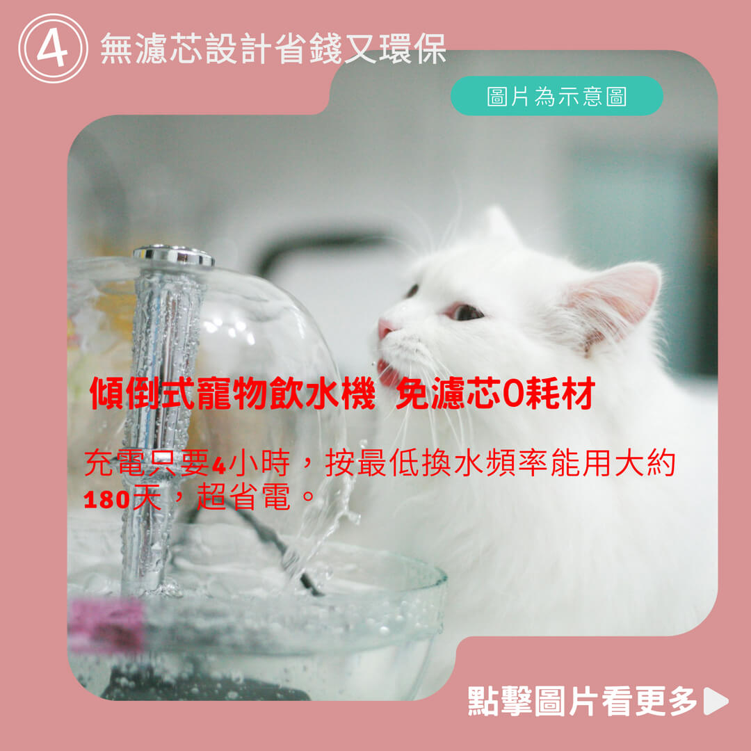 傾倒式寵物飲水機 免濾芯0耗材 一年保固 寵物飲水機  自動飲水機 貓咪飲水機