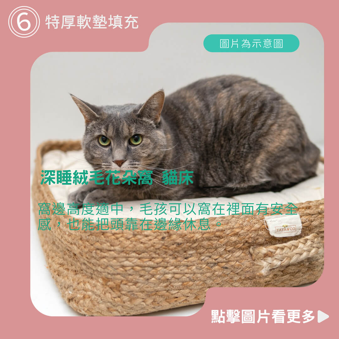 深睡絨毛花朵窩 貓床 寵物床 深度睡眠 加厚加絨 寵物睡窩