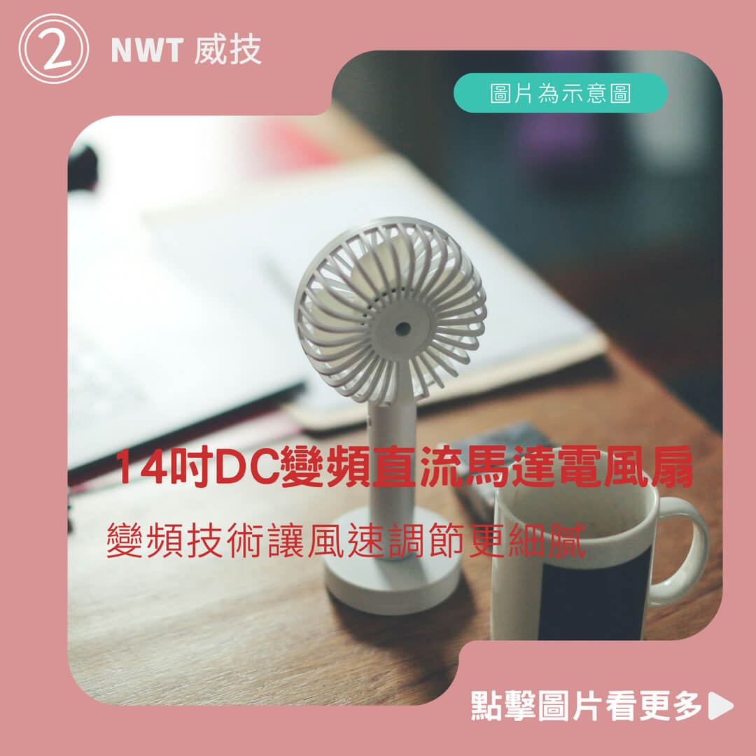 NWT 威技14吋DC變頻直流馬達電風扇 曜石灰WPF-928SDC / 星光白WPF-14P7