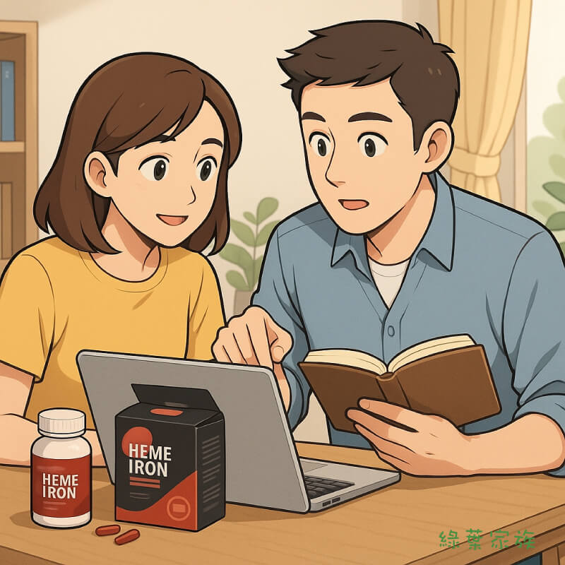 正確使用血紅素鐵與錯誤方式