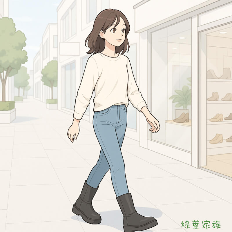 厚底靴穿搭-打造個人風格，搭配短裙或短褲：能突顯厚底靴優點穿法，展現修長腿部線條。