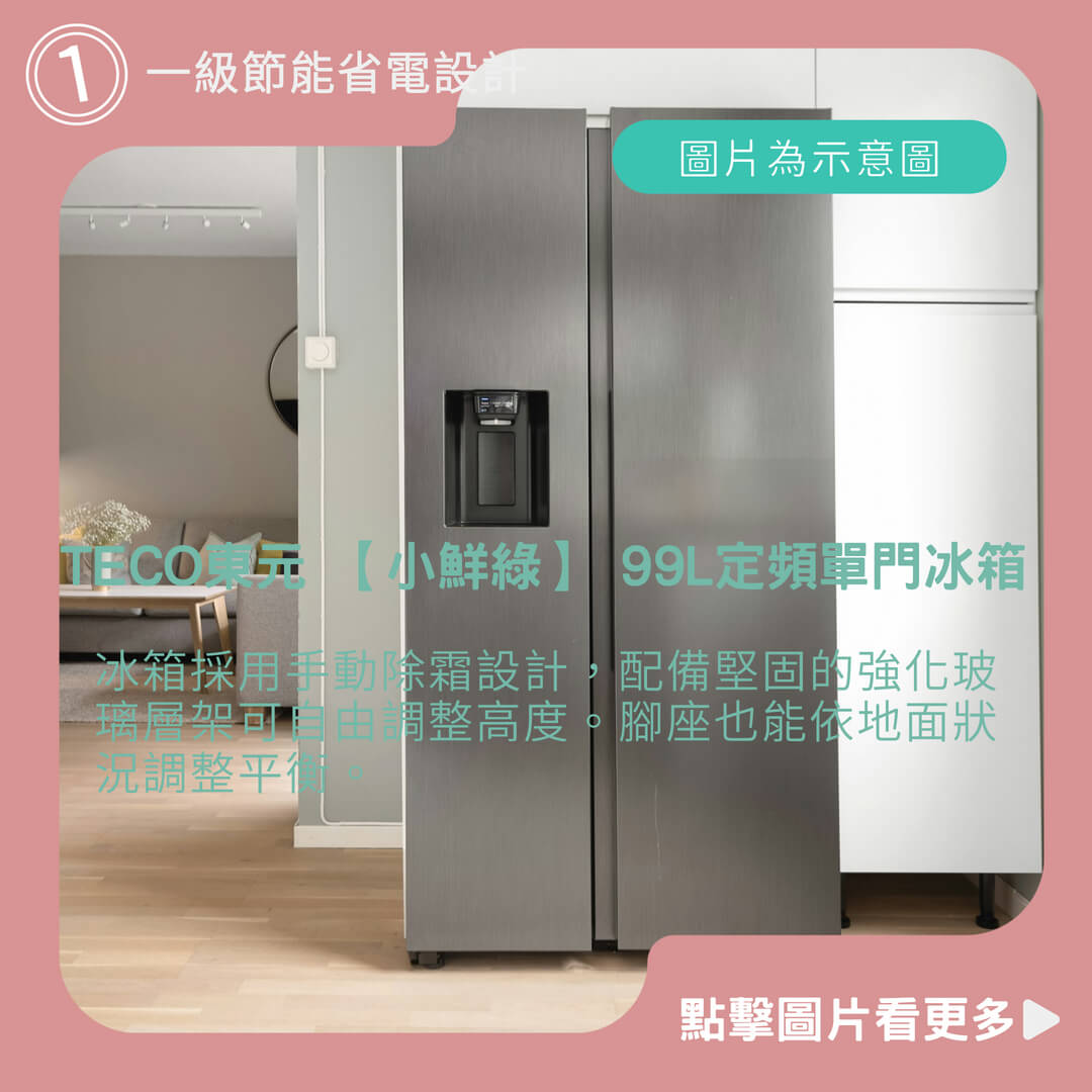 電冰箱推薦 TECO東元 【小鮮綠】 99L定頻單門冰箱 R1091W 一級節能 (含拆箱定位+舊機回收) 小冰箱