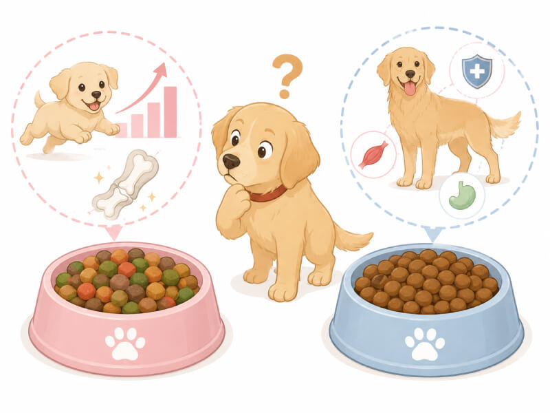 成犬可以吃幼犬飼料嗎？營養成分的差異