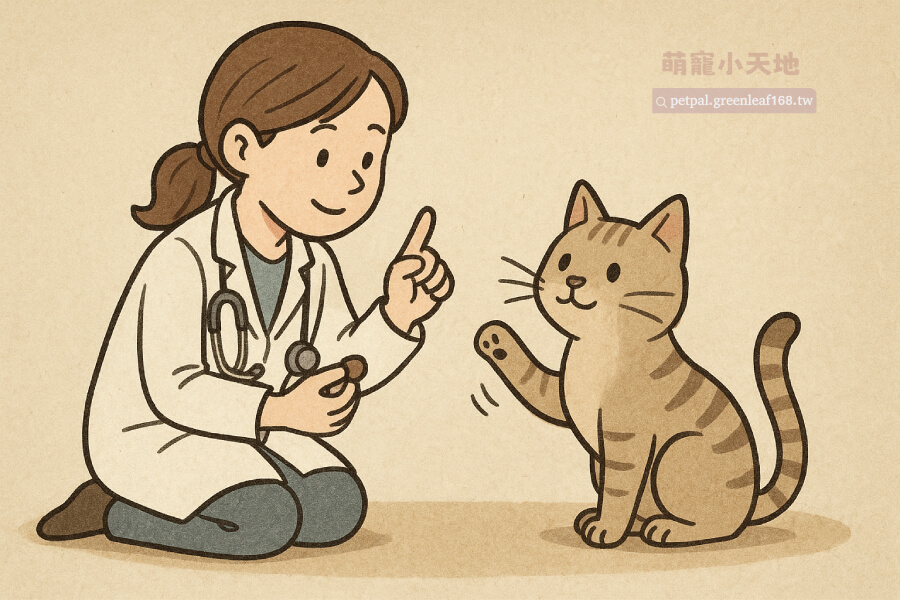 要怎麼訓練貓咪?每次訓練完貓咪做對了,馬上塞一小塊零食給牠吃,然後摸摸牠說「好棒喔!」