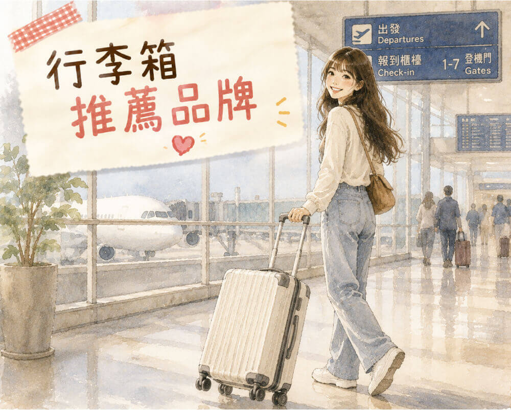 6款行李箱推薦，包含前開式行李箱、登機箱、20～28吋行李箱