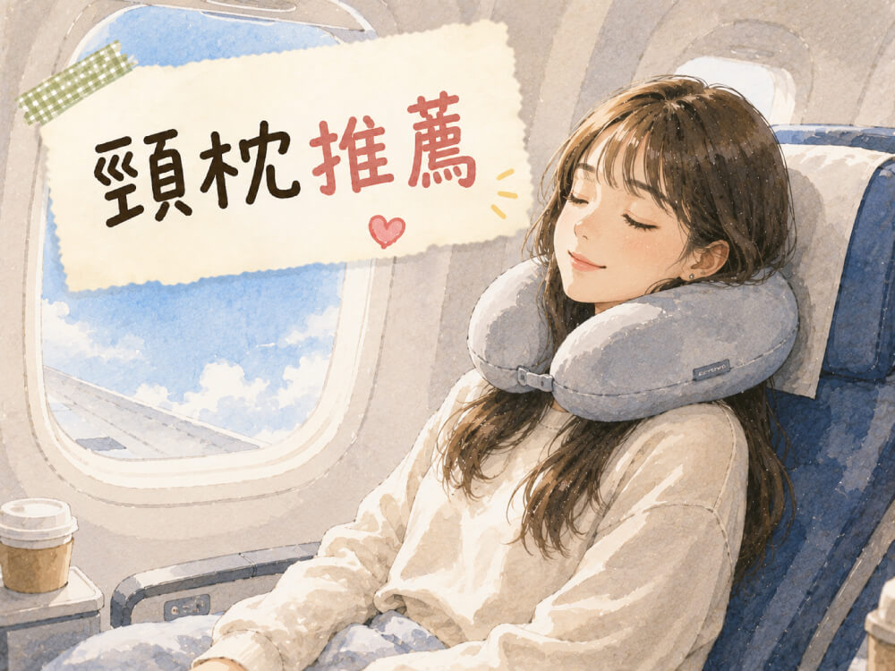 6款旅行頸枕比較，記憶棉與充氣款特色